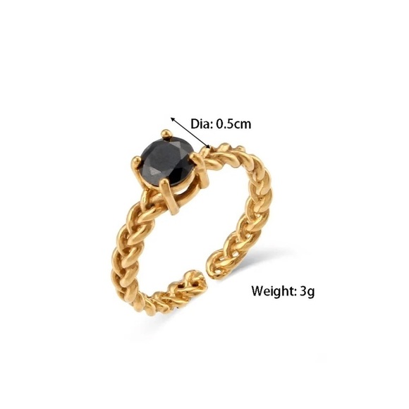 Waterproof 18k  gold plated adjustable ring - Picture 5 of 5